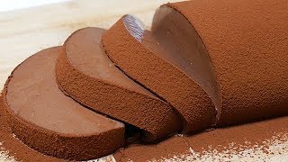 How to make chocolate mousse cake【it’s a simple recipe】なめらかチョコレートムースケーキ【簡単♪ゼラチンで作る天使の食感】